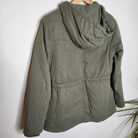 Khaki Cinched Waist Parka Jacket - Picture 8 of 11
